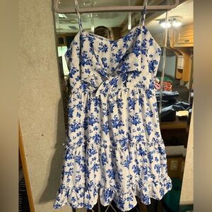 Floral Blue and White Sundress